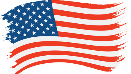 Painted USA Flag Brushstroke Vector Image
