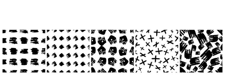 set of seamless patterns with scribble smears vector image
