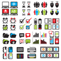 Set web computer icons vector