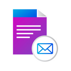 file icon with message gradient style vector image