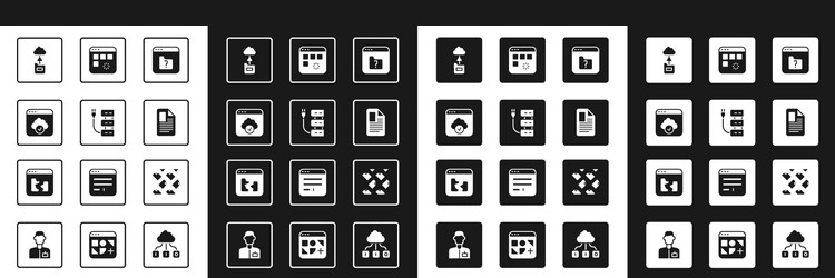 set file missing server cloud technology data vector image