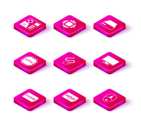 Set sshd card hard disk drive hdd processor vector