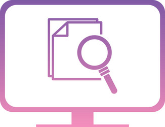 lupe with documents on computer gradient style vector image