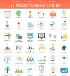 Modern Project Planning Icon Set vector image
