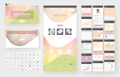 website design template and interface elements vector