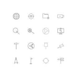 maps and navigation linear thin icons set vector image