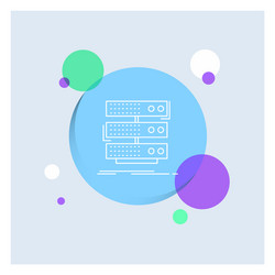 Server storage rack database data white line icon vector