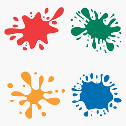 Set of paint splash Royalty Free Vector Image - VectorStock