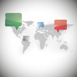 world map with dialog boxes background vector image