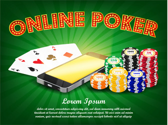 Casino online smartphone poker suit card game vector