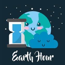 Earth hour cartoon vector