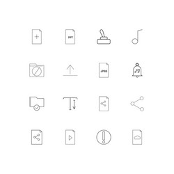 files and folders sign linear thin icons set vector image