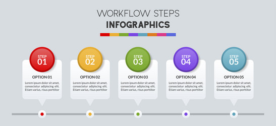 Infographics design template and icons with 5 vector