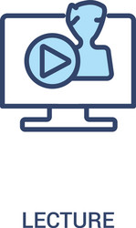 Lecture concept 2 colored icon simple line vector
