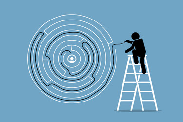 Maze Solution: Finding the Exit vector image