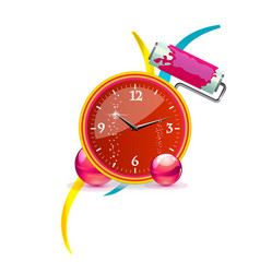 abstract and swirl clock red color vector