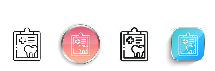 dental report icon thin linear regular and button vector image
