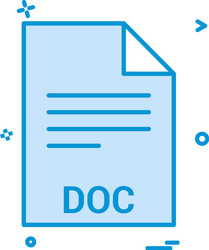 doc file extension format icon design vector image