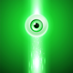 green background with eye and binary code vector image