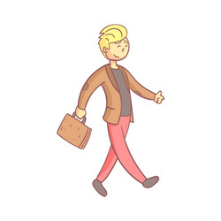 guy in a suit walking to work vector