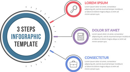 infographic template with three steps vector