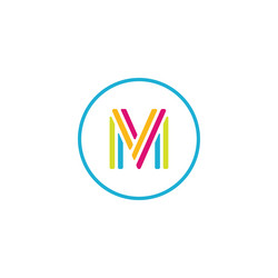 Data letter m media logo it digital vector