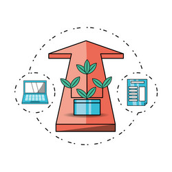 development process and social teamwork data vector image