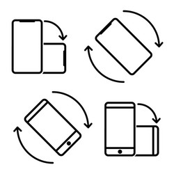 Mobile phone rotation icon isolated white vector