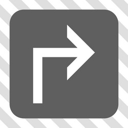 turn right rounded square button vector image