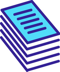a stack documents icon outline vector image