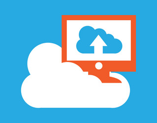 Cloud computing over blue background vector