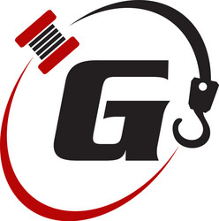 crane hook towing letter g vector