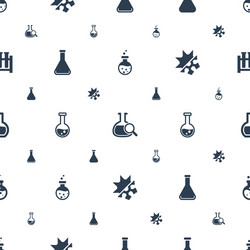 flask icons pattern seamless white background vector image