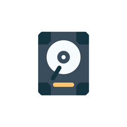 hard disk icon computer component flat style vector image