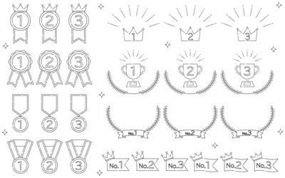 simple line drawing ranking icon set 1st to 3rd vector image