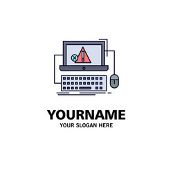 computer crash error failure system flat color vector image