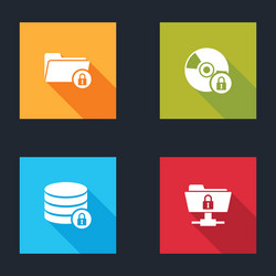 set folder and lock cd or dvd disk with server vector image