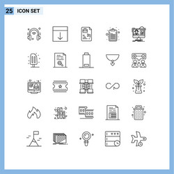25 universal lines set for web and mobile vector image