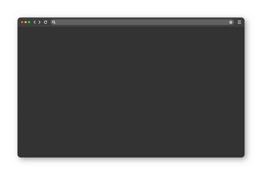 blank web browser window with toolbar and search vector image