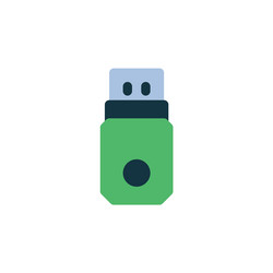 Flash disk icon computer component flat vector