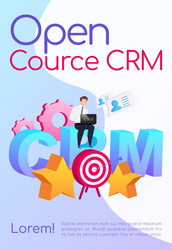 Open source crm poster flat template company vector