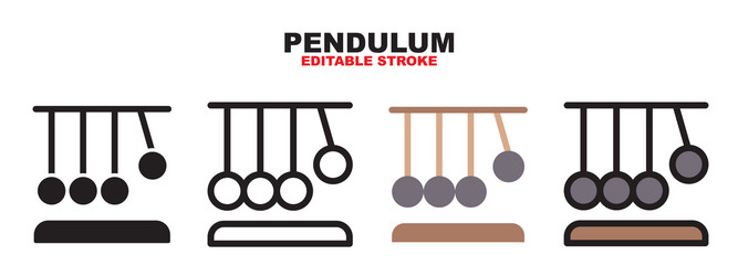 Pendulum icon set with different styles editable vector