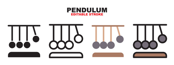 pendulum icon set with different styles editable vector