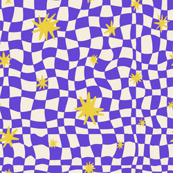seamless pattern with distorted shape and stars vector image