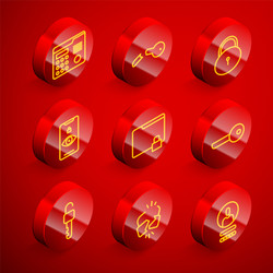 set line house intercom system broken key lock vector image