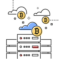 Cloud computing - colorful line design style vector