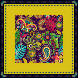 Decorative frame with pattern color print vector