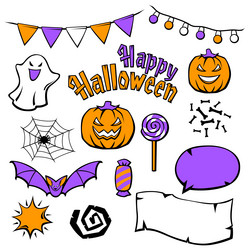 happy halloween holiday collection Vector Image