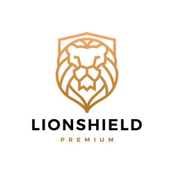 Lion shield logo icon vector