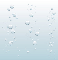Bubbles in water on blue background horizontal Vector Image